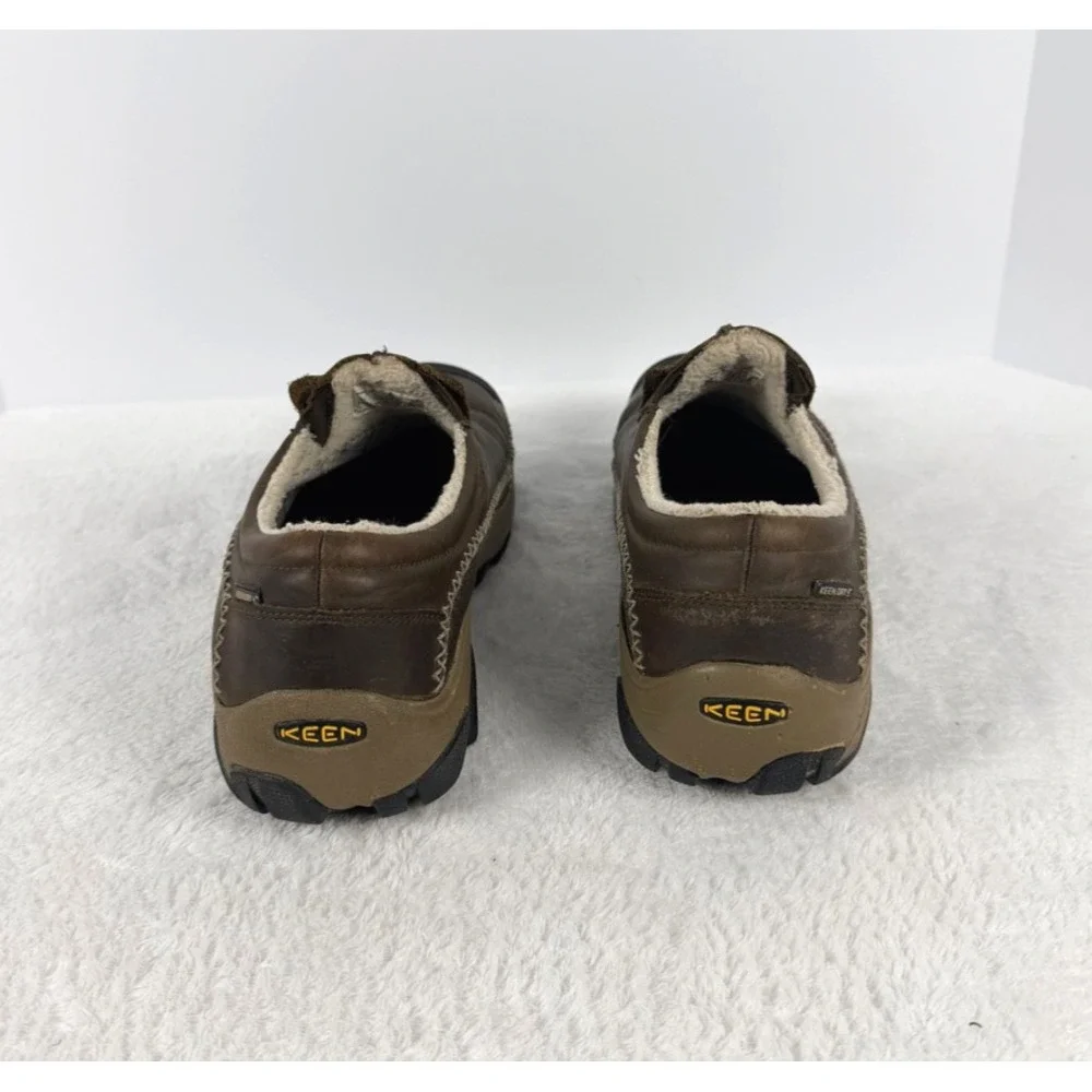 KEEN Hoodoo Leather Slip On Clog Shoes Brown Fleece Lined Men's Size 11
